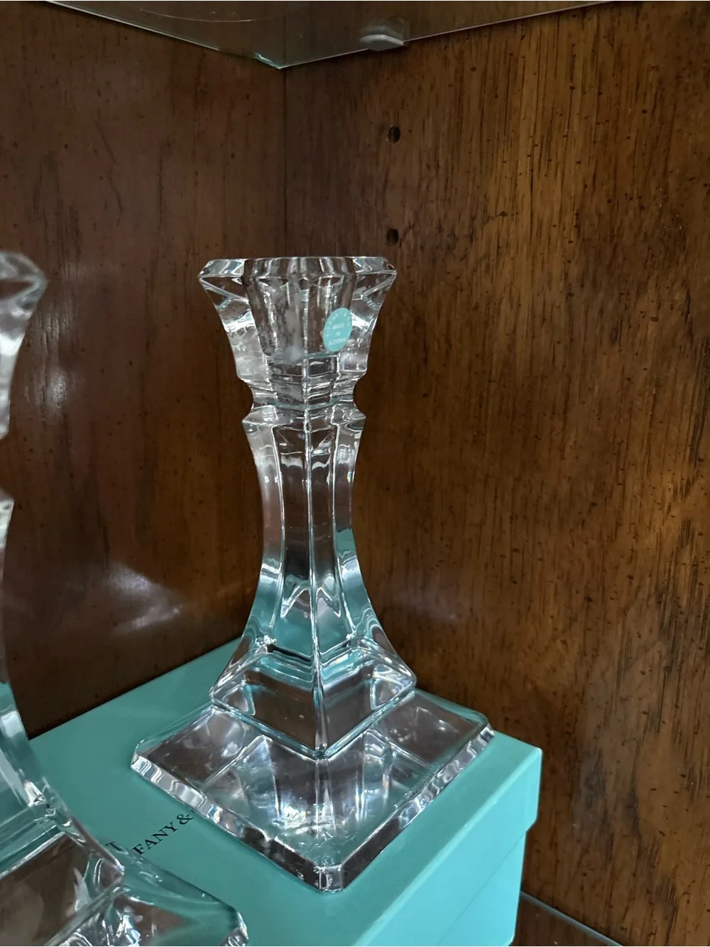 Tiffany & Co. Crystal Candlestick Pair Made In Slovenia